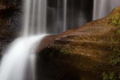 Upper Falls at Old Man's Cave, Hocking Hills State Park, Ohio. Stock Photos