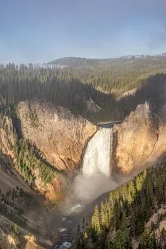 Upper falls view yellowstone Foto stock