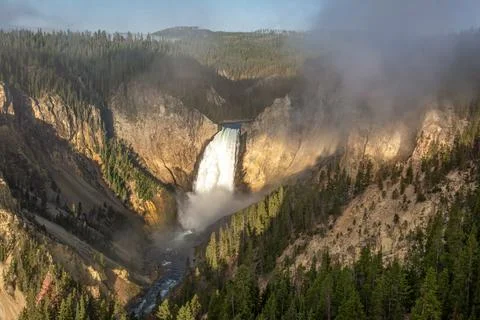 Upper falls view yellowstone Foto stock