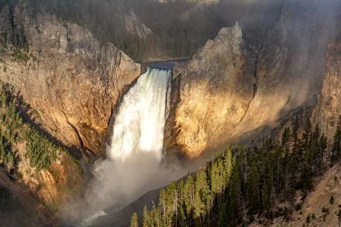 Upper falls view yellowstone Stock Photos