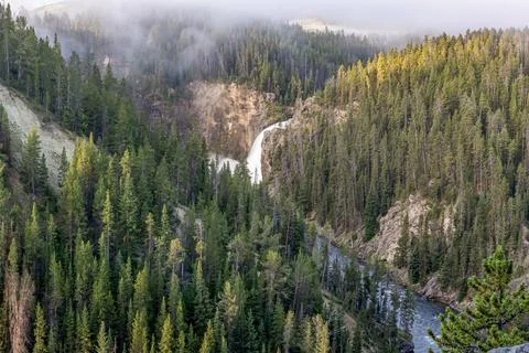 Upper falls view yellowstone Stock Photos