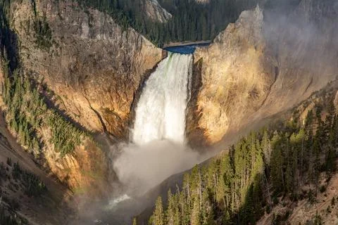 Upper falls view yellowstone Stock Photos