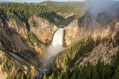 Upper falls view yellowstone Stock Photos