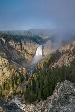 Upper falls view yellowstone Stock Photos