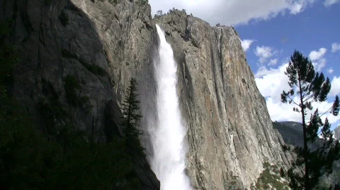 Upper Falls Wide Pan Down Stock Footage 876180