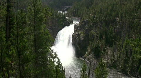Upper Falls Yellowstone Park 1 Stock Footage 502707