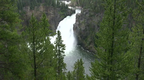 Upper Falls Yellowstone Park 2 Stock Footage 502740