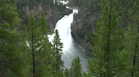 Upper Falls Yellowstone Park 3 Stock Footage 502731