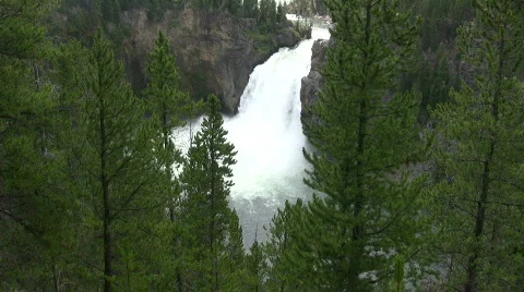 Upper Falls Yellowstone Park 4 Stock Footage 504160
