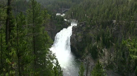 Upper Falls Yellowstone Park Stock Footage 504151
