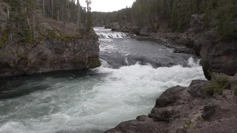Upper Falls of the Yellowstone River. Yellowstone National Park Stock Footage 318457613