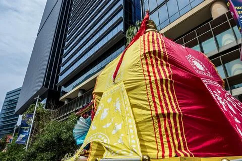 Upper Float Covering from a Hare Krishna parade Photos