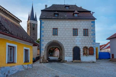 Upper gate at Telc in Czech republic Stock Photos