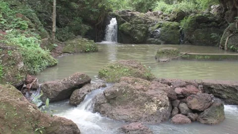 "upper ghaghri waterfalls" surrounded by lash green forest Video stock 290305863