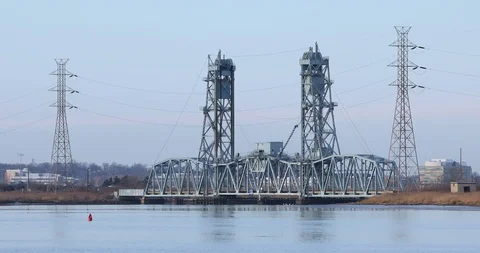 Upper Hack Lift Bridge In New Jersey Stock Footage 102518294