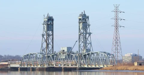 Upper Hack Lift Bridge In New Jersey Stock Footage 102518427