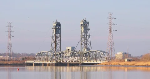 Upper Hack Lift Bridge In New Jersey Stock Footage 102518546