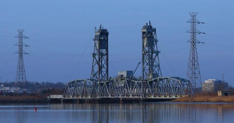 Upper Hack Lift Bridge In New Jersey Stock Footage 102518621