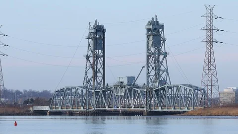 Upper Hack Lift Bridge In New Jersey Stock Footage 102534772
