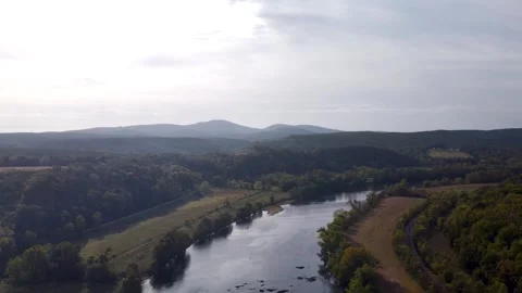 Upper James River Aerial Stock Footage 321143244