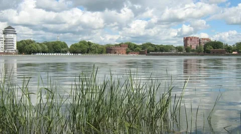 Upper lake in Kaliningrad, timelapse Vídeo Stock 48578827