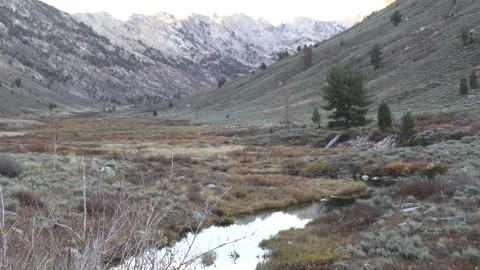 Upper Lamoille Canyon with River October 2020 Morning Stock Footage 141446567