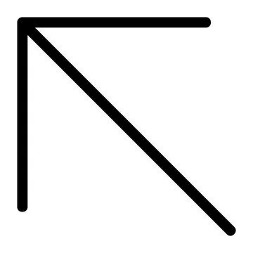 Upper Left Arrow corner Vector Icon, Lineal style icon Stock Illustration