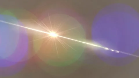 Upper-left light moving diagonally creating starburst, ghost flares and shifting Stock Footage 334768756