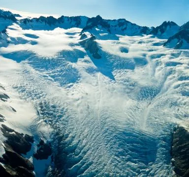 Upper level of fox glacier in new zealand Foto stock