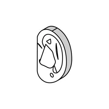 Upper lobe piercing earring isometric icon vector illustration Stock Illustration