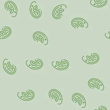 Upper lobe piercing earring line seamless pattern Stock Illustration