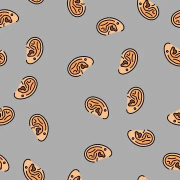 Upper lobe piercing earring vector seamless pattern Stock Illustration