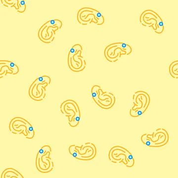 Upper lobe piercing earring vector seamless pattern Stock Illustration