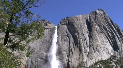Upper &amp; Lower Falls Tilt Down &amp; Pan Away Stock Footage 876490