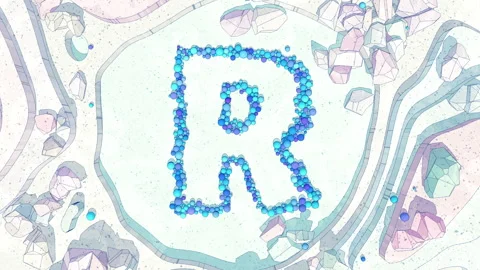 Upper to Lowercase Transform of Letter R in Cartoon Style. Stock Footage 253038142
