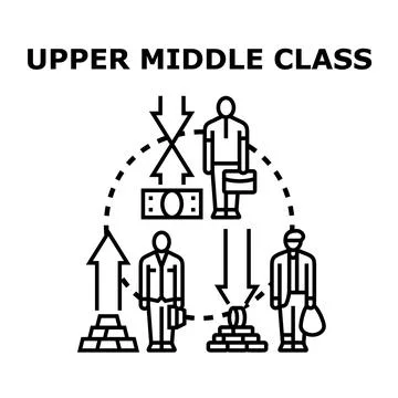 Upper middle class business person income concept Stock Illustration