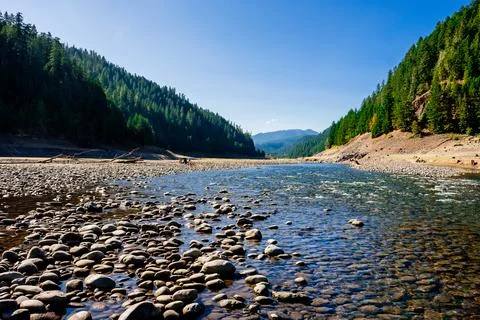 Upper Middle Fork Willamette River in Oregon Stock Photos