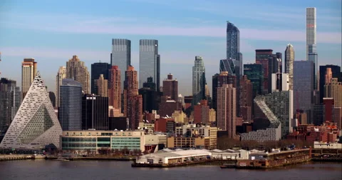 The Upper Midtown Skyline on a blue sky day. Stock Footage 62346754