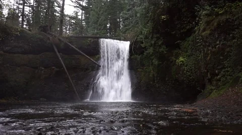 Upper North Falls, Silver Falls State Park, Oregon Stock Footage 43721735