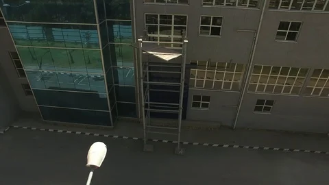 Upper pan view of a building Stock Footage 107363143