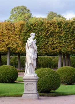 The upper park was created under Tsar Peter I. It is located in Peterhof betw Stock Photos