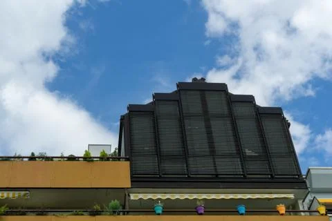 The upper part of a building Stock Photos