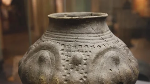 Upper Part Of A Clay Jug From The Ancient Roman Era Stock Footage 293718366