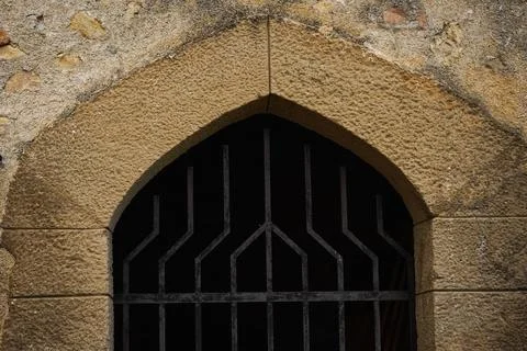 The upper part of the gate made of iron Stock Photos