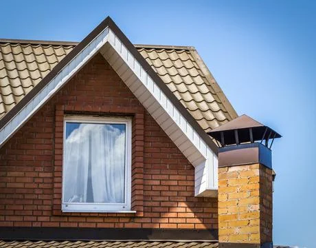 The upper part of the house Stock Photos