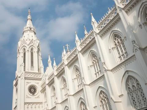 The Upper Part Of The Lourdes Cathedral Stock Photos