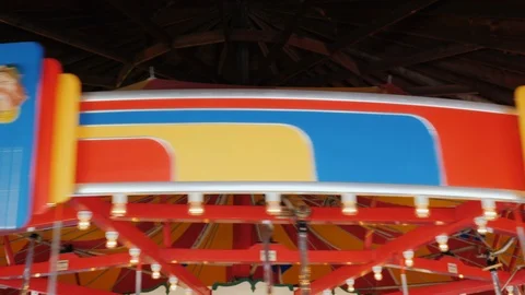 The upper part of the old carousel rotates Stock Footage 121406922