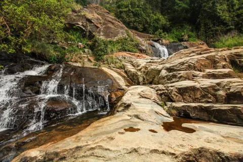 Upper part of Ravana Ella Falls, Sri Lanka Stock Photos