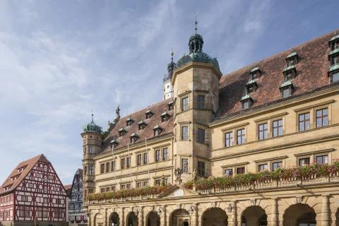 Upper part of the town hall Stock Photos