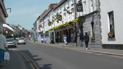 Upper patrick street street scene in Kilkenny, Ireland showing buildings Stock Footage 311758539